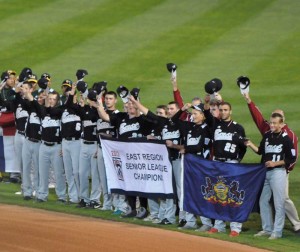 The Senior Little League East Champions — formerly known as the KAU Knights — made up of players from the Kennett and Unionville area, take part in Saturday night's opening ceremonies for the Senior Little League World Series.
