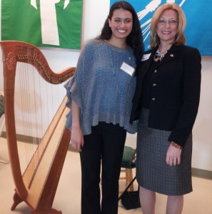 Chester County Clerk of Courts Robin Marcello poses with one of the winners, Heidi Maria Weston of Chester County Technical College High School.