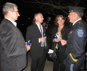 Ken Iwaniec (from left), State Police Cpl. Steve , Debby Iwaniec and Kennett Township Police Chief Albert J. McCarthy share memories of Trooper Kenton E. Iwaniec, who was killed by a drunk-driver in 2008.