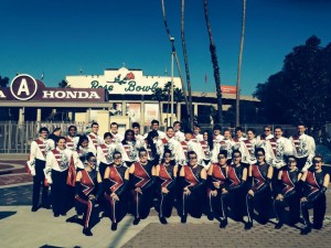 Honor Band members take a moment to enjoy a pose in front of the famous Rose Bowl Stadium