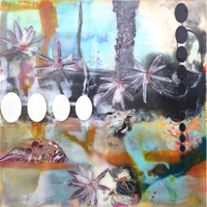 An encaustic painting by Lorraine Glessner as seen at the Art Trust "Gifted show."